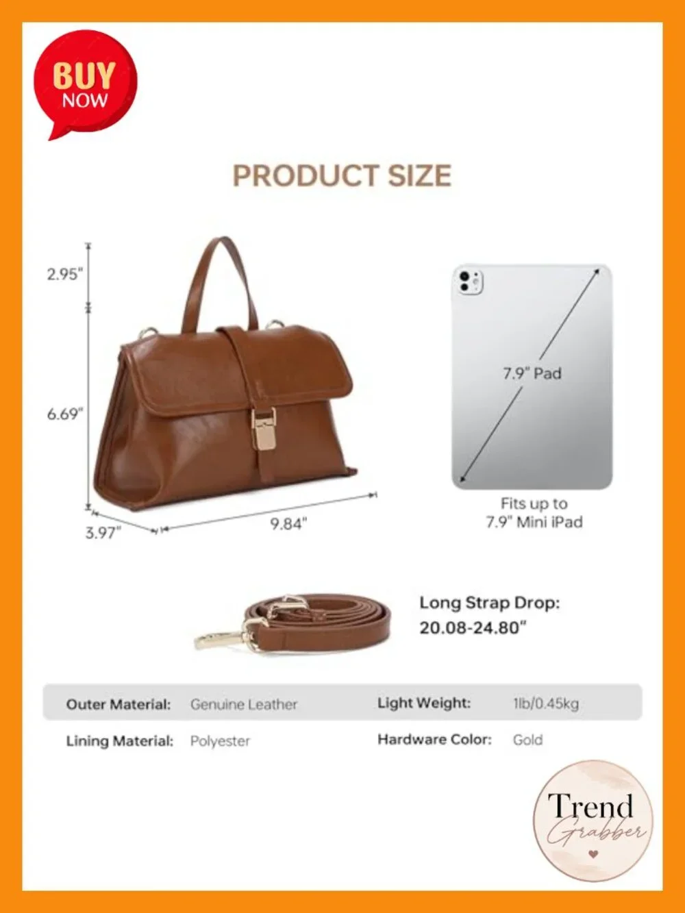 Vegan Leather Crossbody Bag with Top Handle and Adjustable Strap